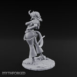Revolver Raised Smirking Tiefling Gunslinger Miniature for Dungeons and Dragons, Pathfinder or other TTRPGs