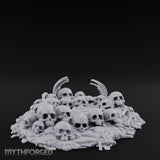 Rib-Jutting Bone-Heaped Skull Pile Miniature for Dungeons and Dragons, Pathfinder or other TTRPGs