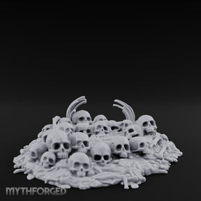 Rib-Jutting Bone-Heaped Skull Pile Miniature for Dungeons and Dragons, Pathfinder or other TTRPGs