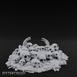 Rib-Jutting Bone-Heaped Skull Pile Miniature for Dungeons and Dragons, Pathfinder or other TTRPGs