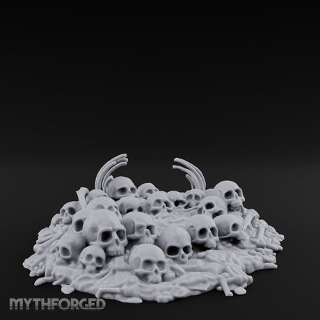 Rib-Jutting Bone-Heaped Skull Pile Miniature for Dungeons and Dragons, Pathfinder or other TTRPGs