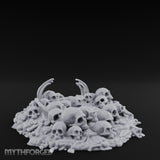 Rib-Jutting Bone-Heaped Skull Pile Miniature for Dungeons and Dragons, Pathfinder or other TTRPGs