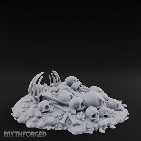 Rib-Jutting Bone-Heaped Skull Pile Miniature for Dungeons and Dragons, Pathfinder or other TTRPGs