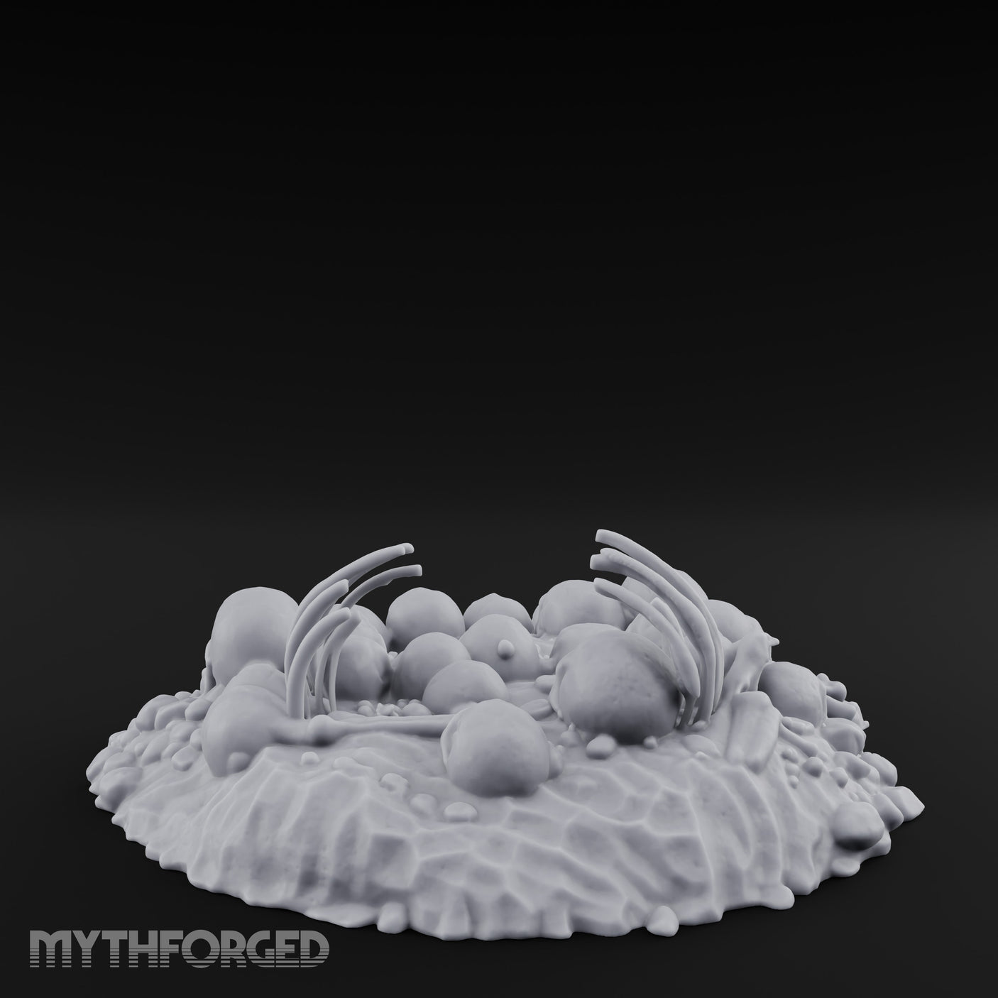 Rib-Jutting Bone-Heaped Skull Pile Miniature for Dungeons and Dragons, Pathfinder or other TTRPGs