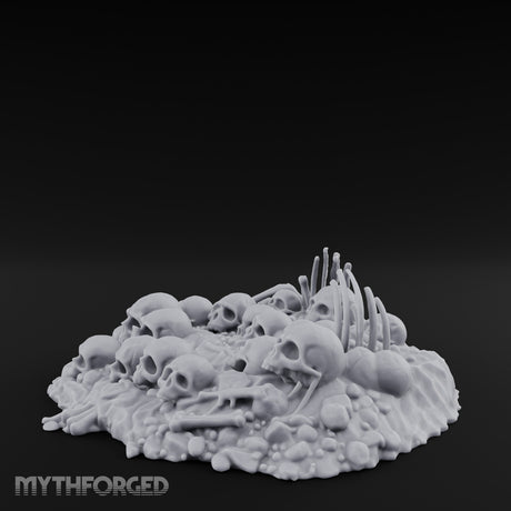 Rib-Jutting Bone-Heaped Skull Pile Miniature for Dungeons and Dragons, Pathfinder or other TTRPGs