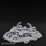 Rib-Jutting Bone-Heaped Skull Pile Miniature for Dungeons and Dragons, Pathfinder or other TTRPGs