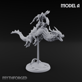 Saddle Riding Hadozee Dragon Riders A Miniature for Dungeons and Dragons, Pathfinder or other TTRPGs