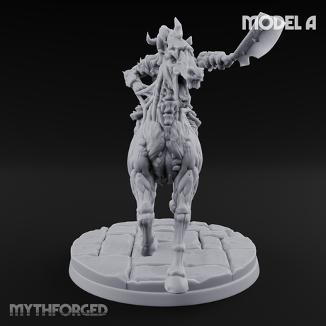 Axe Raised Victorious Ghoul Riders Miniature for Dungeons and Dragons, Pathfinder or other TTRPGs