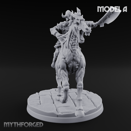 Axe Raised Victorious Ghoul Riders A Miniature for Dungeons and Dragons, Pathfinder or other TTRPGs