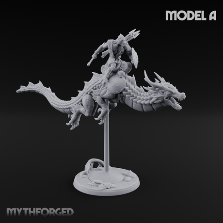 Saddle Riding Hadozee Dragon Riders A Miniature for Dungeons and Dragons, Pathfinder or other TTRPGs