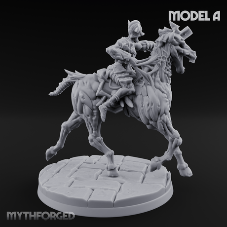 Axe Raised Victorious Ghoul Riders A Miniature for Dungeons and Dragons, Pathfinder or other TTRPGs