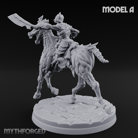 Axe Raised Victorious Ghoul Riders A Miniature for Dungeons and Dragons, Pathfinder or other TTRPGs