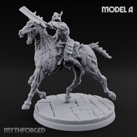 Axe Raised Victorious Ghoul Riders A Miniature for Dungeons and Dragons, Pathfinder or other TTRPGs