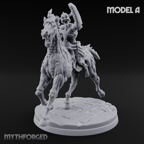 Axe Raised Victorious Ghoul Riders A Miniature for Dungeons and Dragons, Pathfinder or other TTRPGs