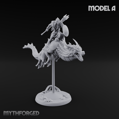 Saddle Riding Hadozee Dragon Riders A Miniature for Dungeons and Dragons, Pathfinder or other TTRPGs