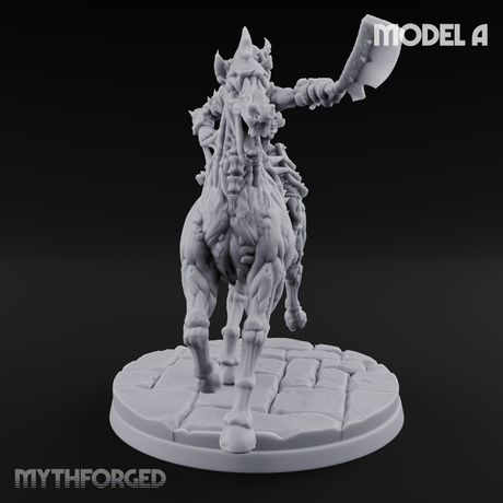 Axe Raised Victorious Ghoul Riders A Miniature for Dungeons and Dragons, Pathfinder or other TTRPGs