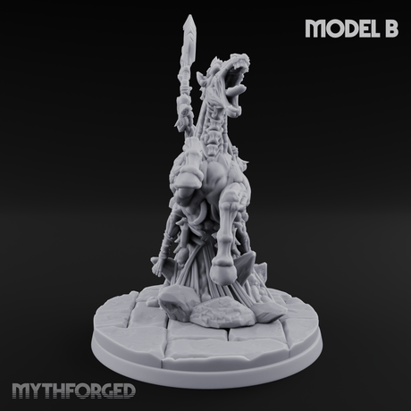 Axe Raised Victorious Ghoul Riders B Miniature for Dungeons and Dragons, Pathfinder or other TTRPGs