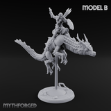 Saddle Riding Hadozee Dragon Riders Miniature for Dungeons and Dragons, Pathfinder or other TTRPGs