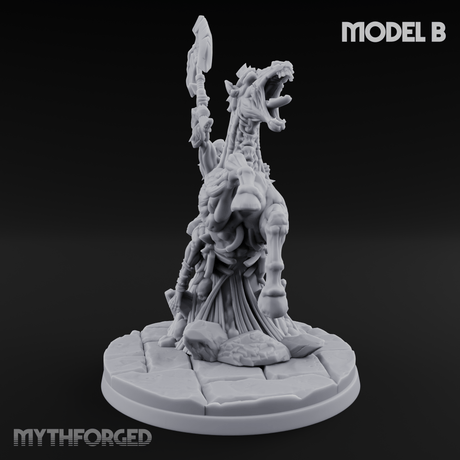 Axe Raised Victorious Ghoul Riders B Miniature for Dungeons and Dragons, Pathfinder or other TTRPGs
