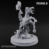 Axe Raised Victorious Ghoul Riders Miniature for Dungeons and Dragons, Pathfinder or other TTRPGs