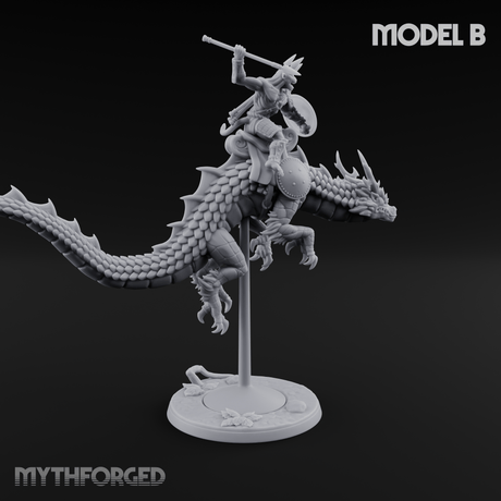 Saddle Riding Hadozee Dragon Riders B Miniature for Dungeons and Dragons, Pathfinder or other TTRPGs