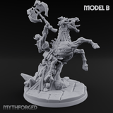Axe Raised Victorious Ghoul Riders B Miniature for Dungeons and Dragons, Pathfinder or other TTRPGs