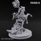 Axe Raised Victorious Ghoul Riders B Miniature for Dungeons and Dragons, Pathfinder or other TTRPGs