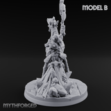 Axe Raised Victorious Ghoul Riders B Miniature for Dungeons and Dragons, Pathfinder or other TTRPGs