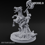 Axe Raised Victorious Ghoul Riders B Miniature for Dungeons and Dragons, Pathfinder or other TTRPGs
