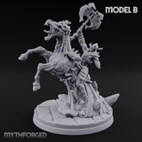 Axe Raised Victorious Ghoul Riders B Miniature for Dungeons and Dragons, Pathfinder or other TTRPGs