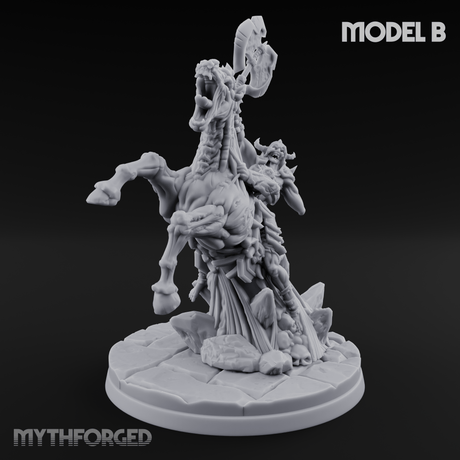 Axe Raised Victorious Ghoul Riders B Miniature for Dungeons and Dragons, Pathfinder or other TTRPGs