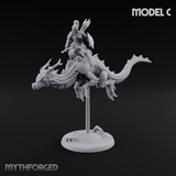 Saddle Riding Hadozee Dragon Riders Miniature for Dungeons and Dragons, Pathfinder or other TTRPGs