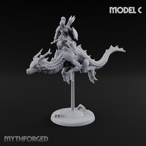 Saddle Riding Hadozee Dragon Riders C Miniature for Dungeons and Dragons, Pathfinder or other TTRPGs