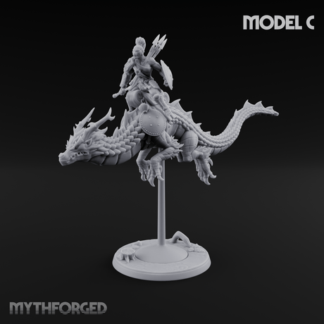 Saddle Riding Hadozee Dragon Riders C Miniature for Dungeons and Dragons, Pathfinder or other TTRPGs