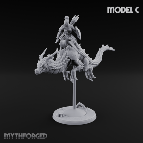 Saddle Riding Hadozee Dragon Riders C Miniature for Dungeons and Dragons, Pathfinder or other TTRPGs