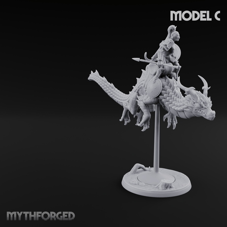 Saddle Riding Hadozee Dragon Riders C Miniature for Dungeons and Dragons, Pathfinder or other TTRPGs