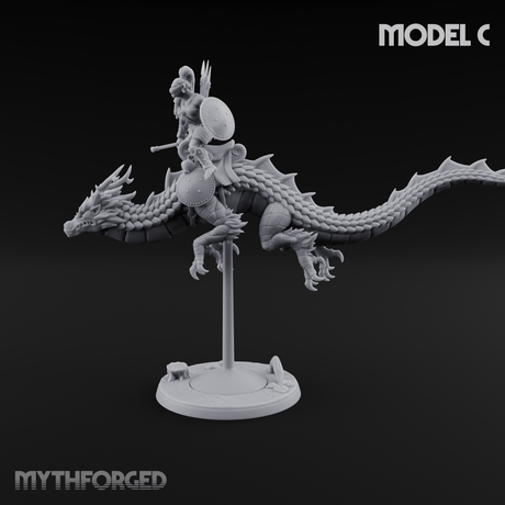 Saddle Riding Hadozee Dragon Riders C Miniature for Dungeons and Dragons, Pathfinder or other TTRPGs