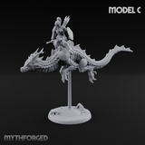 Saddle Riding Hadozee Dragon Riders C Miniature for Dungeons and Dragons, Pathfinder or other TTRPGs