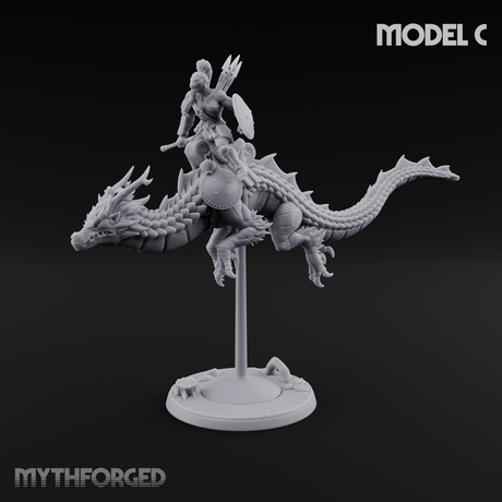 Saddle Riding Hadozee Dragon Riders C Miniature for Dungeons and Dragons, Pathfinder or other TTRPGs