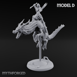 Saddle Riding Hadozee Dragon Riders Miniature for Dungeons and Dragons, Pathfinder or other TTRPGs