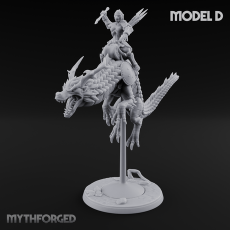 Saddle Riding Hadozee Dragon Riders Miniature for Dungeons and Dragons, Pathfinder or other TTRPGs