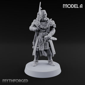 Rifle Bearing Steampunk Templar A Miniature for Dungeons and Dragons, Pathfinder or other TTRPGs