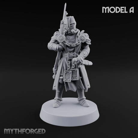Rifle Bearing Steampunk Templar A Miniature for Dungeons and Dragons, Pathfinder or other TTRPGs