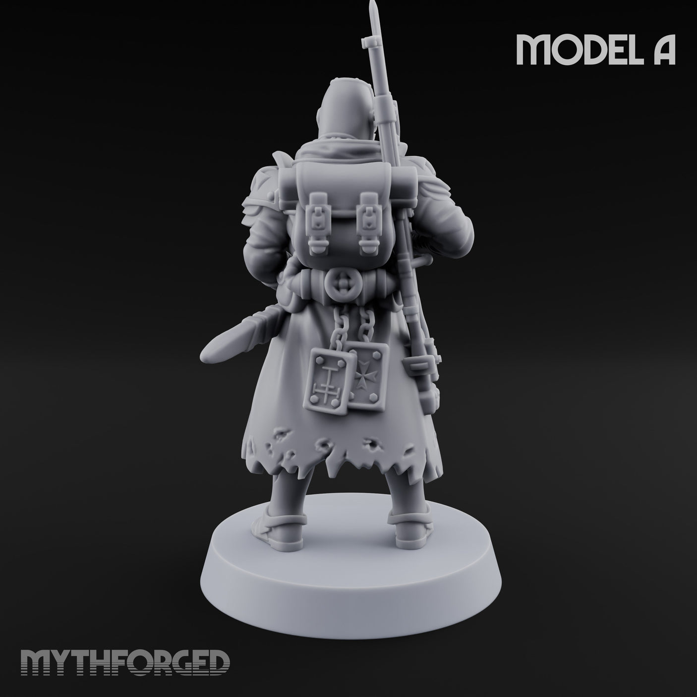 Rifle Bearing Steampunk Templar A Miniature for Dungeons and Dragons, Pathfinder or other TTRPGs