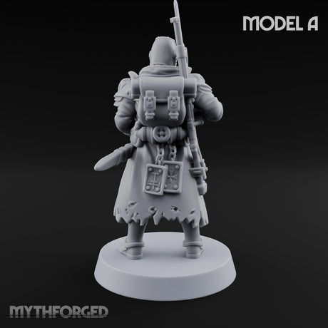 Rifle Bearing Steampunk Templar A Miniature for Dungeons and Dragons, Pathfinder or other TTRPGs