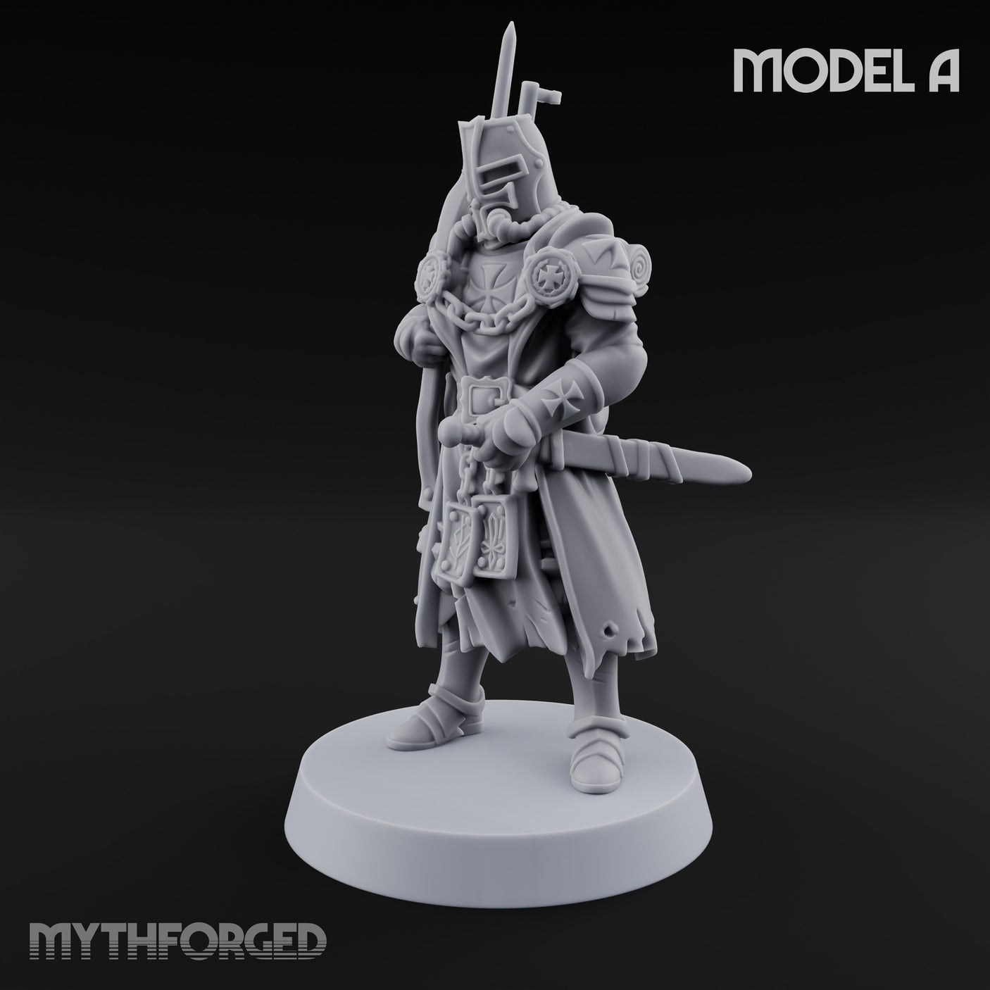 Rifle Bearing Steampunk Templar A Miniature for Dungeons and Dragons, Pathfinder or other TTRPGs
