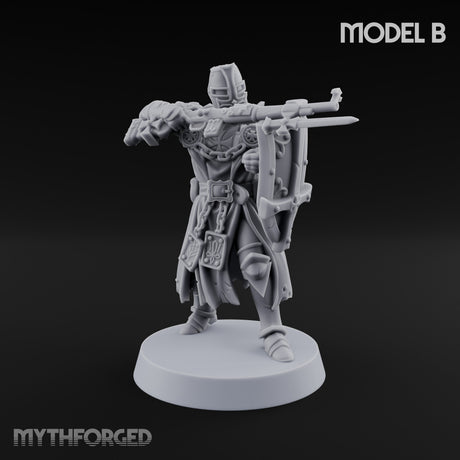 Rifle Bearing Steampunk Templar B Miniature for Dungeons and Dragons, Pathfinder or other TTRPGs