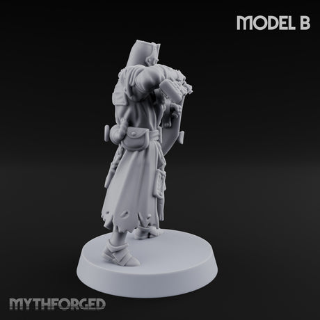 Rifle Bearing Steampunk Templar B Miniature for Dungeons and Dragons, Pathfinder or other TTRPGs