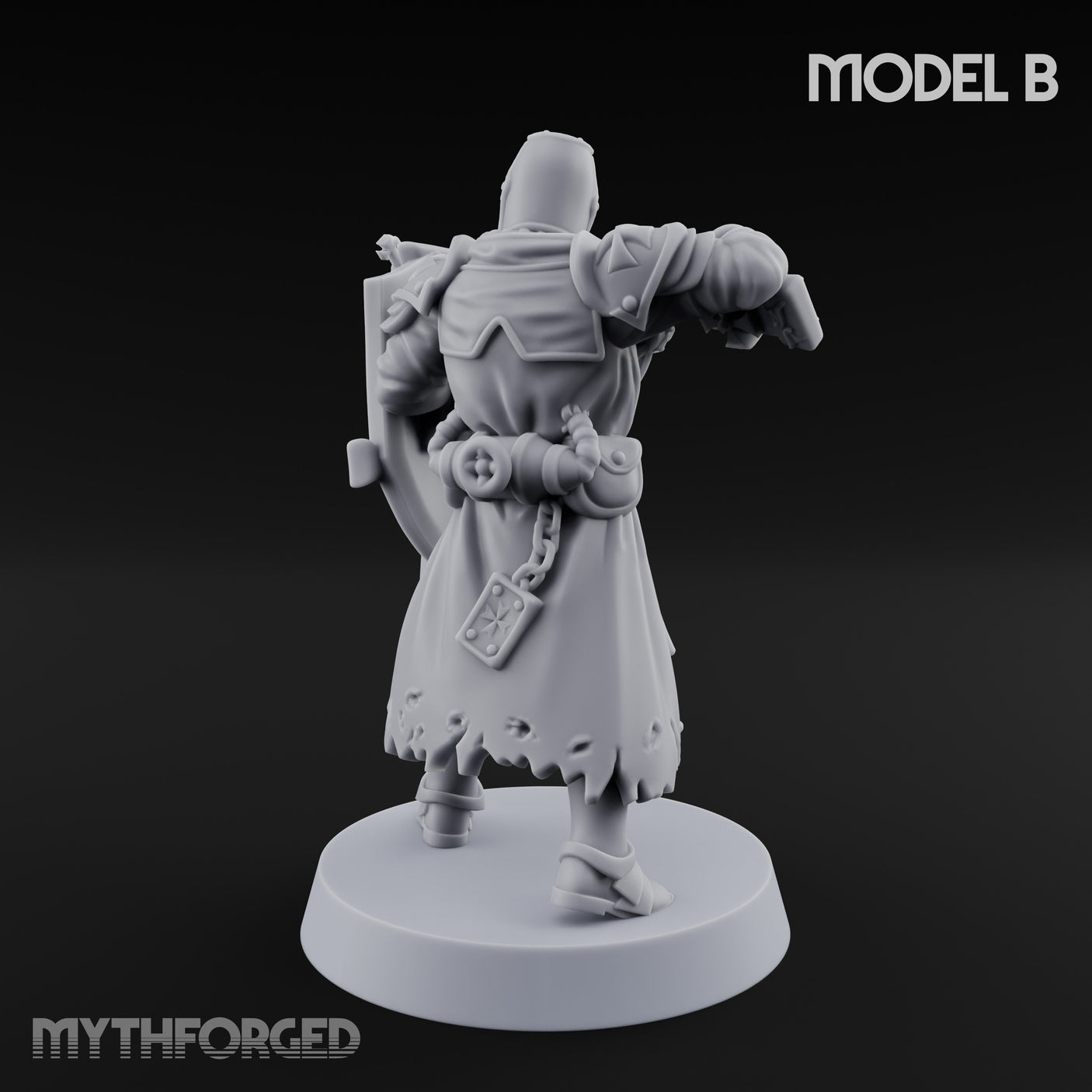 Rifle Bearing Steampunk Templar B Miniature for Dungeons and Dragons, Pathfinder or other TTRPGs