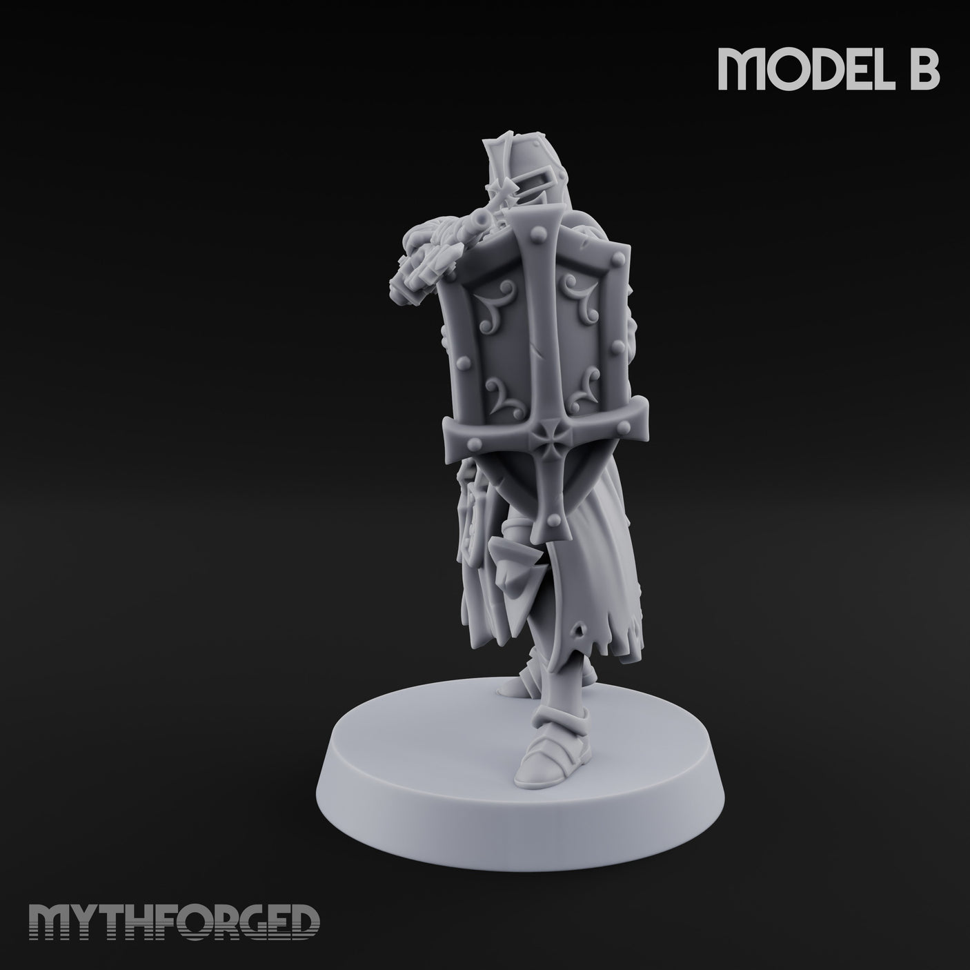 Rifle Bearing Steampunk Templar B Miniature for Dungeons and Dragons, Pathfinder or other TTRPGs